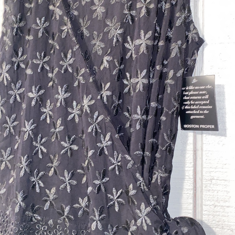 Boston Proper Black High-Low V-Neck Dress Size 14 NWT - Picture 5 of 8